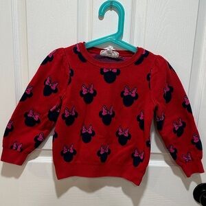 GAP Red Kids Sweater with Pink and Black Bow Pattern